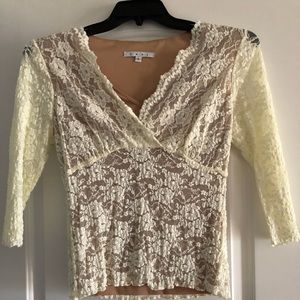 Cabi lace top. Size large. Cream.